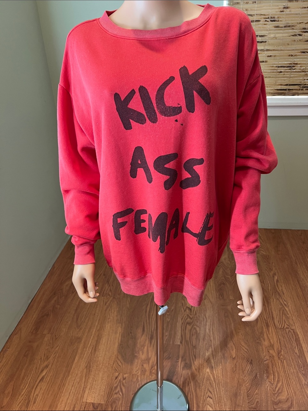 Wildfox Kick Ass Female Red Graphic Women's Sweatshirt Size S